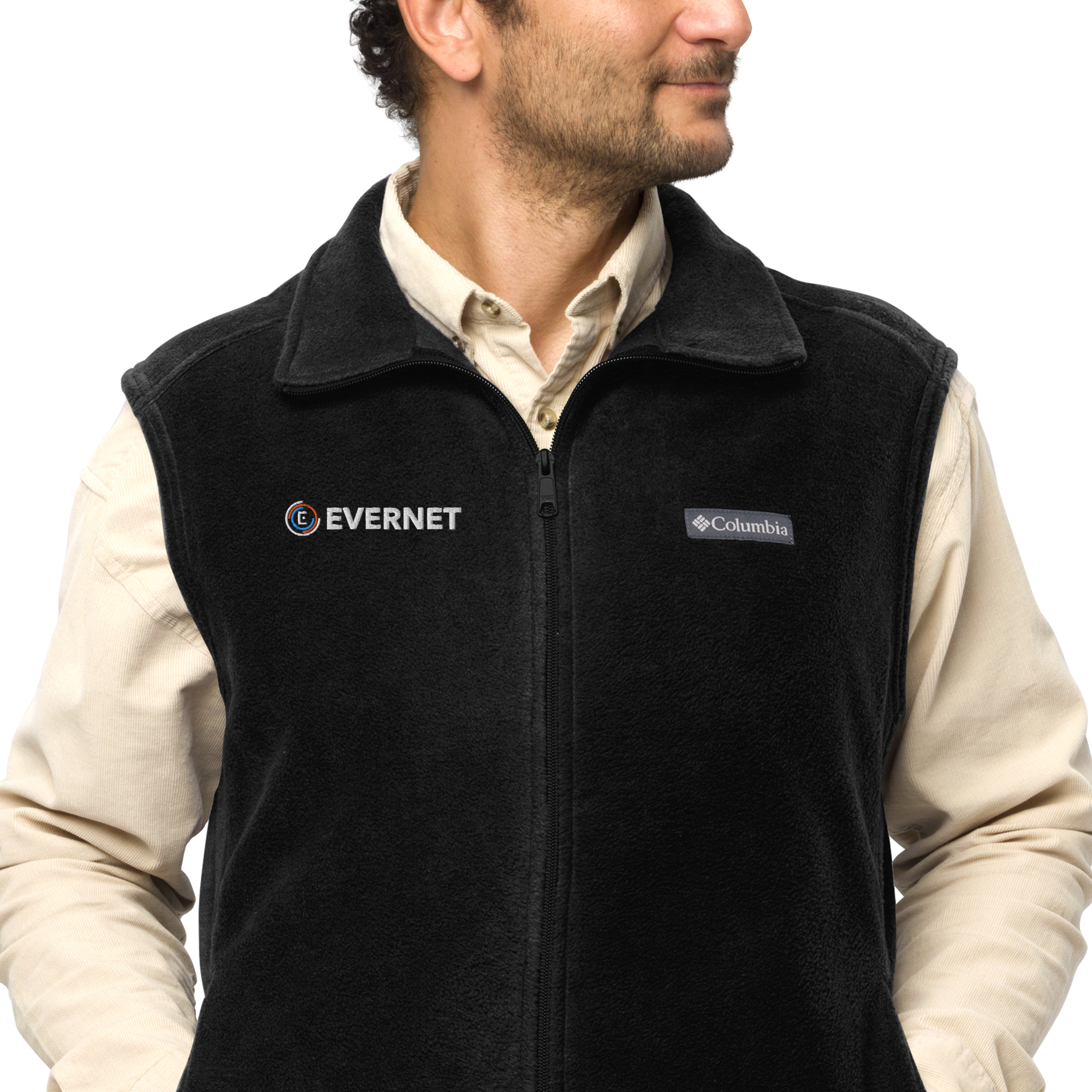 Men’s EVERNET Embroidered Columbia fleece vest - Image 2