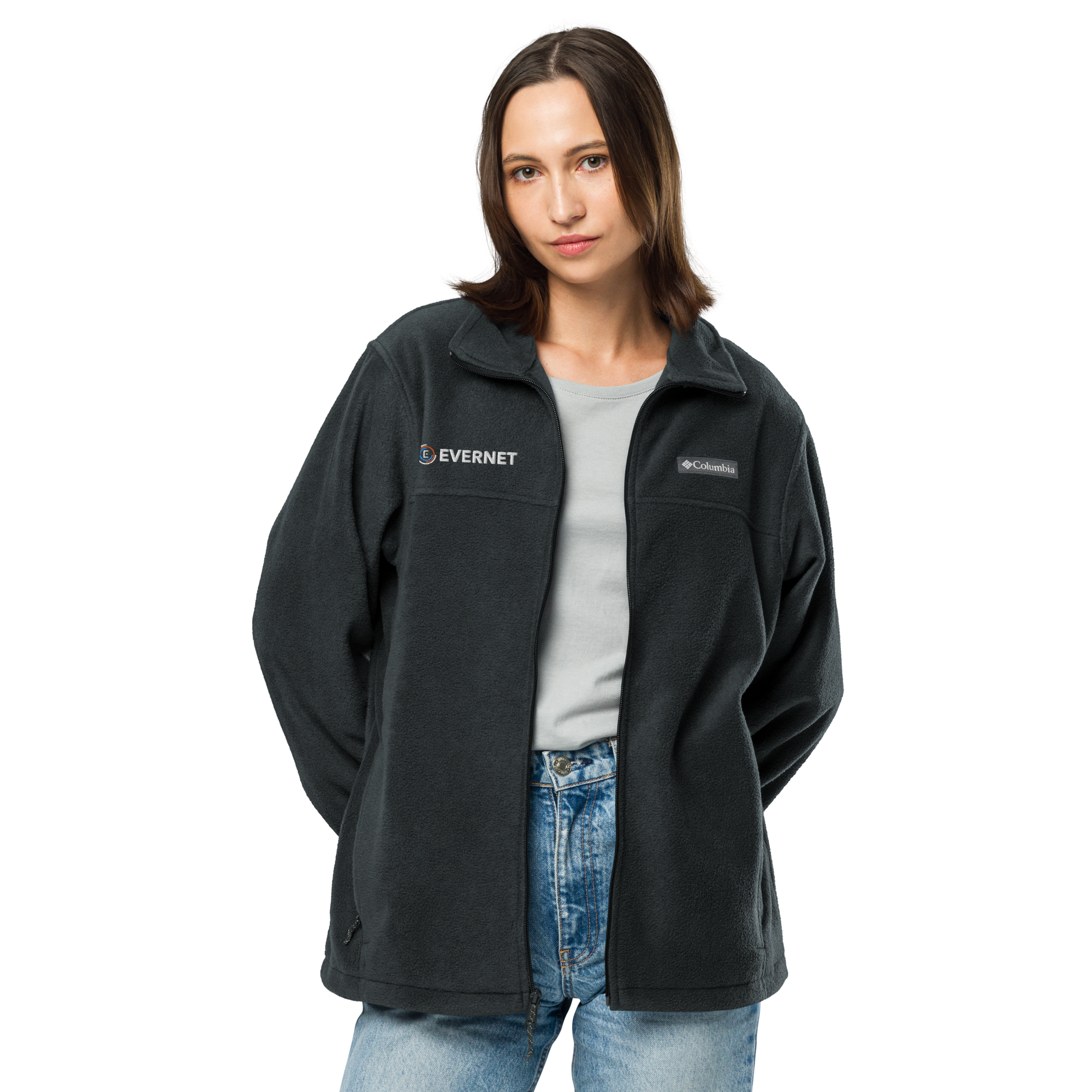 Unisex Dark Color Columbia fleece jacket - Image 2