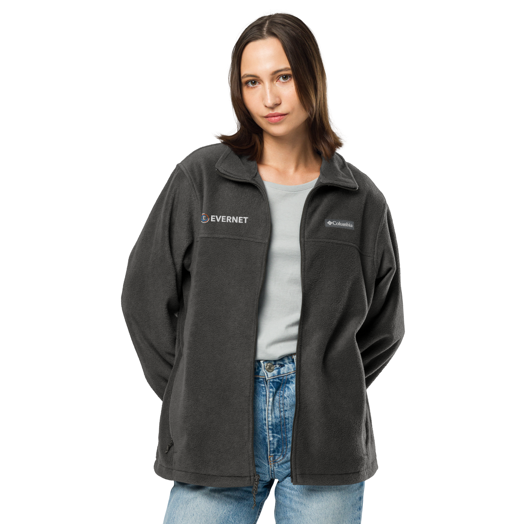 Unisex Dark Color Columbia fleece jacket - Image 4
