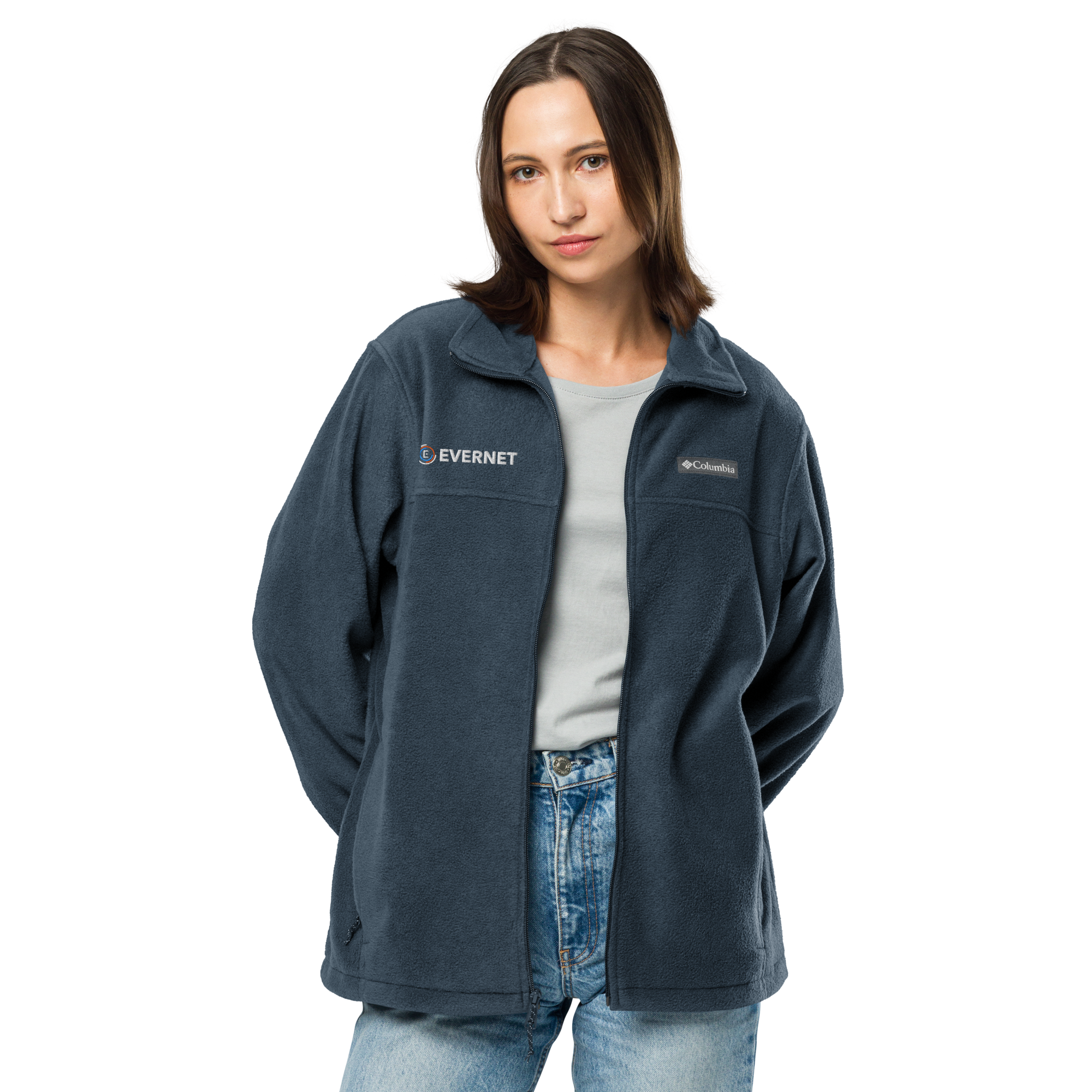 Unisex Dark Color Columbia fleece jacket - Image 3